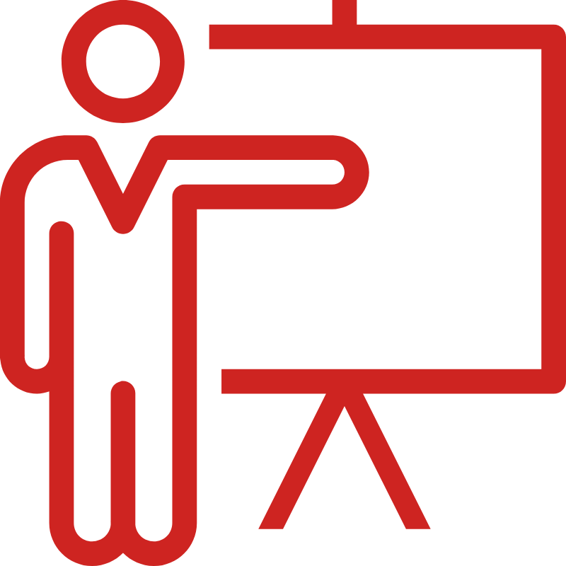 Image of a person giving a class.